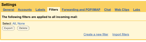 gmail filters